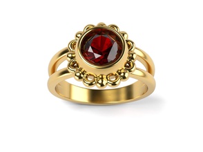 rubin vintage ring jewelry unique design gem stone jewel jewellry gold old antique rings 3d print model - Mito3D