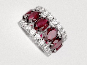 Rubin-ring Schmuck ruby gem band Hochzeit genial weiblich Mode-Schönheit Diamant-ring Ringe 3d print model - Mito3D