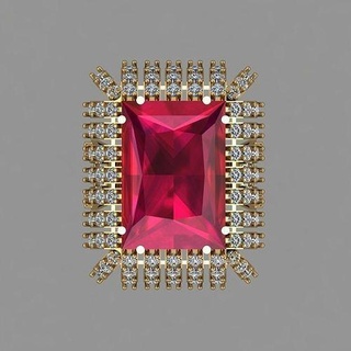 rubino diamante donne 3d squillare Stampa modello rosa oro gioielleria stampabile Fidanzamento anelli platino nozze gioiello brillante gemma lusso design moda 3d print model - Mito3D