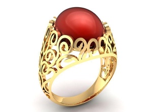 rubis or bague 107 bijoux mode accessoires diamant femme femmes conception anneaux 3d print model - Mito3D