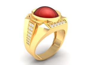 ruby gold ring 393 jewelry fashion accessories diamond man men woman women unisex design fengshui rings 3d print model - Mito3D
