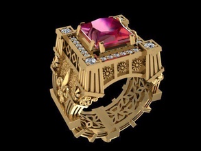 rubin palast ring gold schmuck druckbar diamant hochzeit brillant juwel silber mode schönheit topas emrald granat opal platin amethyst ringe 3d print model - Mito3D