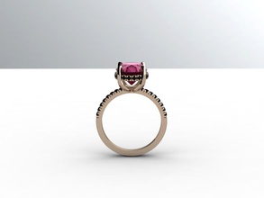 anello di rubino gioielli rubine oro moda gioiello diamante nero disco platino carattere umana altri diamanti anelli 3d print model - Mito3D