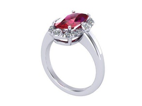 ruby ring diamante de ouro prata jóias anel anéis 3d print model - Mito3D