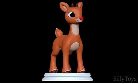 Rudolph red nosed reno rojo nariz masculino salvaje Navidad ciervo Arte esculturas 3d print model - Mito3D