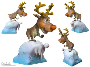 rudolph Kunst neue Jahr Weihnachten elk Niedlich Spaß Skulpturen 3d print model - Mito3D