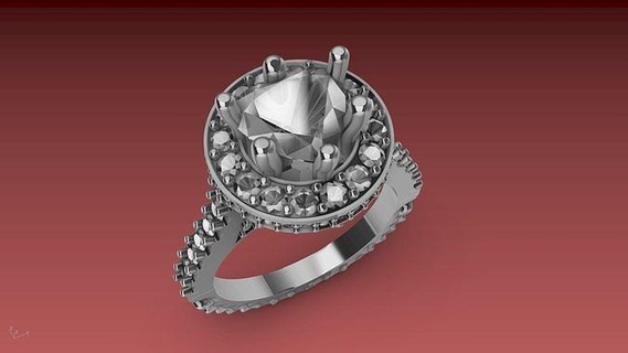 ruffle shank diamond ring stl verified jewellery jewelry printable fashion prototyping 3d cad stylish design trendy charm signet designer statement lightweight text engagement wedding rings 3d print model - Mito3D