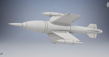 ruhrstahl x 4 misil mundo guerra ww2 x4 vuelo volador aeronave cohete guiado alemán alemania juegos juguetes juego accesorios 3d print model - Mito3D