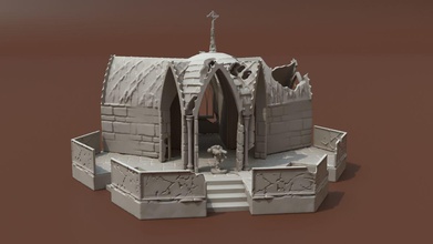 ruina gotica abs warhammer40k kriegs spiele escenario gotico juego miniaturen maquetas östrategie escenografia 28mm spielzeuge tafel 3d print model - Mito3D
