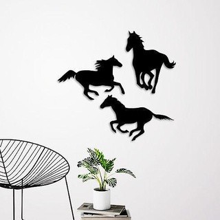 in esecuzione cavalli parete decorazione arte deco interni selvaggio animale silhouette illustrazione fauna selvatica natura Casa arredamento 3d print model - Mito3D