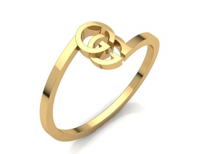 corriendo anillo logo oro joyería joya plata imprimible libra esterlina Moda lujo marca belleza compromiso gucci brillante Boda enganchar vestir vendimia anillos 3d print model - Mito3D