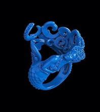 rusalka impianti stl gioielli jewerly anelli pesce gemme anello la collana i diamanti 3d print model - Mito3D