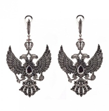russia imperial earrings jewelry eagle earring empire baroque wings 3d print model - Mito3D