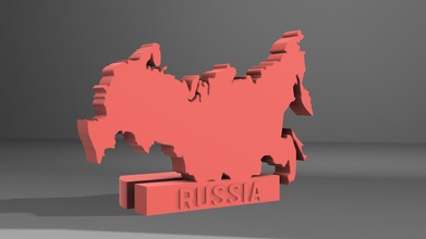 la russie carte art forme symbole du monde L'impression 3d fédération de pays le stand d'autres 3d print model - Mito3D