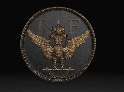 russian heraldic symbol eagle two hased jewelry gold silver art pendants 3d print model - Mito3D