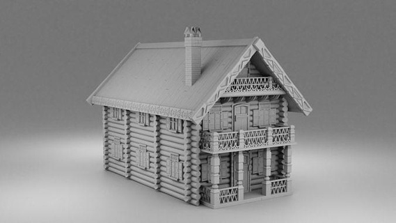 Russisch Haus Zimmer Architektur Außen Gebäude Holz slawisch 3d 3dmodels Drucken 3d print model - Mito3D