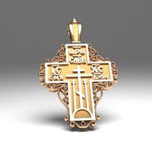 russian mens cross pendant brutal gold printable 3dmodel model 3d amazing serious beautyfull jewelry jewel casting other 3d print model - Mito3D