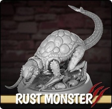 rust monster rpg miniature art character sculpture game creature dungeonsanddragons dnd pathfinder rustbeast games toys board 3d print model - Mito3D