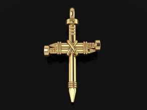 rustic style nail cross pendant mid size jewelry trends fashion charm frame necklace chain jewellery religion religious god jesus catholic christ antique hiphop hip hop pendants 3d print model - Mito3D
