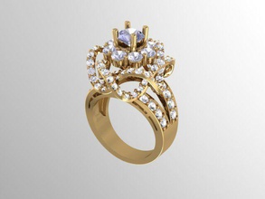 rw-001 gioielli disco di platino gemma anello fidanzamento matrimonio diamanti anelli 3d print model - Mito3D