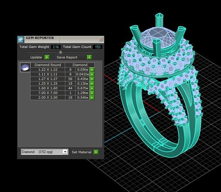 rw-012 la joyería anillo mujer las mujeres de oro platunuim plata boda eagagement parte arriba nuevo niza los anillos 3D print model - Mito3D