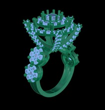 rw000307 il design gioielli anello donne donna diamante i diamanti oro argento platinium art bella anelli 3d print model - Mito3D