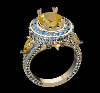 ry Ring Silber Gold Schmuck Hochzeit Engagement brillant Mode Schönheit Diamant druckbar Saphir Weiß Juwel Rubin Ringe 3d print model - Mito3D