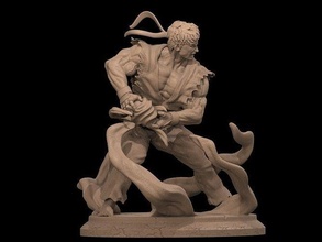 3D Printable StreetFighter 2 Guile CONITINUE ? by Wen Hsien Liao