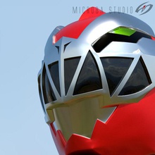 ryusoulred ryusoulger capacete 3d impressão powerrangers supersentai rysoulger redrangers 3dprint 3dmodeling contrata mascarar kamenrider cosplay suporte réplica cosplayprop passatempo faça 3d print model - Mito3D