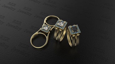rzr-078 jewelry ring rzrady jewellery gem diamond fashion rings 3d print model - Mito3D