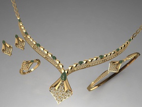 s06 diamant Collier boucle d'oreille bague bracelet or ensemble anneaux bijoux gemmes mode conception argent élégant brillant gemme pendentif saphir femmes 3d print model - Mito3D