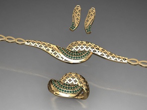s08- diamond set rings necklace jewelry gems fashion gold design silver ring elegant shining gem bracelet earring pendant sapphire women wedding 3d print model - Mito3D