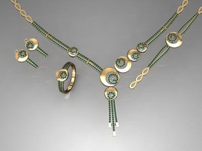 s11 diamante collana orecchino squillare braccialetto oro impostato anelli gioielleria gemme moda design argento elegante splendente gemma pendente zaffiro donne 3d print model - Mito3D