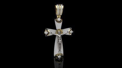 s inri n1 oro plata anillo diamante imprimible joya joyería boda canalla blanco libra esterlina collares 3d print model - Mito3D