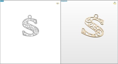 s letter pendant gold silver jewelry clothing jewellery pendants 3d print model - Mito3D