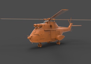 330 puma utilitaire hélicoptère hachoir aérospatiale transport guerre bataille vray loisir diy automobile 3d print model - Mito3D