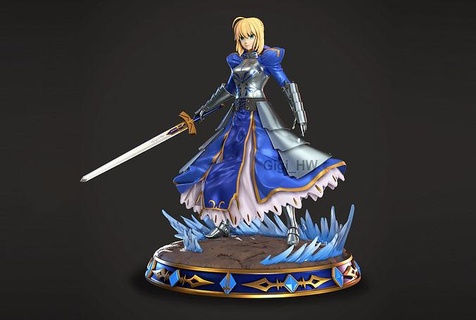saber fate stay night unlimited bladeworks saber sword fate stay night unlimited bladeworks hollow ataraxia grand order weapon blade lightsaber games toys games toys  3d print model - Mito3D