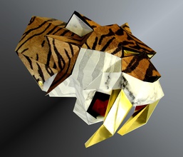 tigre dai denti a sciabola art lowpoly la scultura animale sabertooth sculture 3d print model - Mito3D