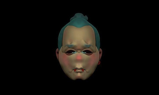 triste vampiro retrato cabeça personagem tristeza menino mau 3dprint Garoto cara escultura arte desenho animado adesivo esculturas 3d print model - Mito3D