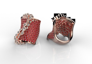 saddle ring pave stones gem jewel diamond covering jewelry rings fashion printable 3d print model - Mito3D