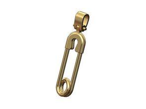 sicherheit stift anhänger kaution kleidung schmuck druckbar luxus gold silber halskette bling 3d modell mode 3d print model - Mito3D