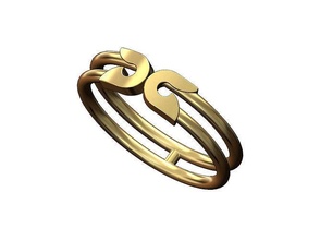 segurança PIN modelado fio anel tamanhos 5to10 moda vintage joalheria imprimível ouro prata roupa roupas 3d modelo 3d print model - Mito3D