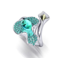 cártamo flor anillo ver3 planta maceta joyería joya anillos 3d print model - Mito3D
