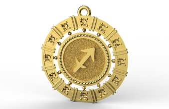 sagitarius zodiac pendant jewelry jewellery cnc 3d printable signs fashion beauty gold silver platinum necklace pendants 3d print model - Mito3D