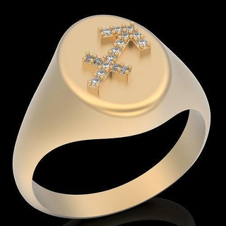 Sagitario arquero zodíaco anillo oro imprimible joyería joya 3d modelo plata horóscopo libra esterlina Boda compromiso tendencia Moda fantasía astrología diamante anillos 3d print model - Mito3D