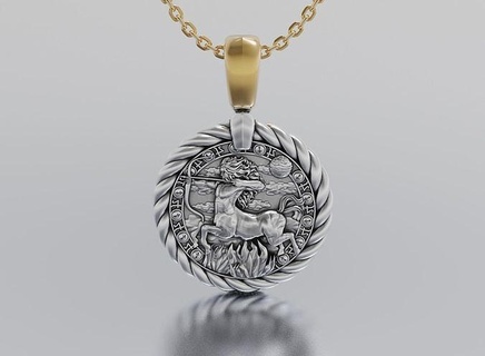 sagittarius horoscope pendant jewelry shining platinum luxury necklace chrome rope art luster silver gem diamond ring gold brilliant sterling pendants 3d print model - Mito3D