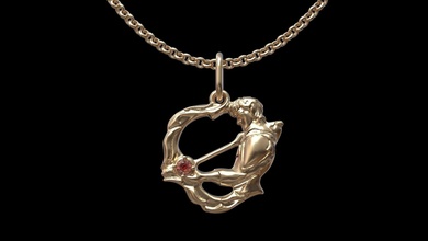sagittarius pendant jewelry chain silver printable gold horoscope zodiac sign gem pendants jewel astrological archer bow 3d print model - Mito3D