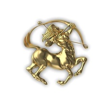 sagittaire zodiaque charme centaure art figure sculpture statue archer bureau miniatures figurines astrologie bijoux or pendentif symbole horoscope pendentifs 3d print model - Mito3D