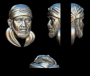 sai baba face ring sculpture art portrait people jewelry 3d print model - Mito3D