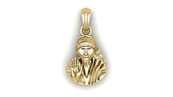 sai Baba Tanrı altın takı gümüş yazdırılabilir elmas mücevher kolye 3d print model - Mito3D